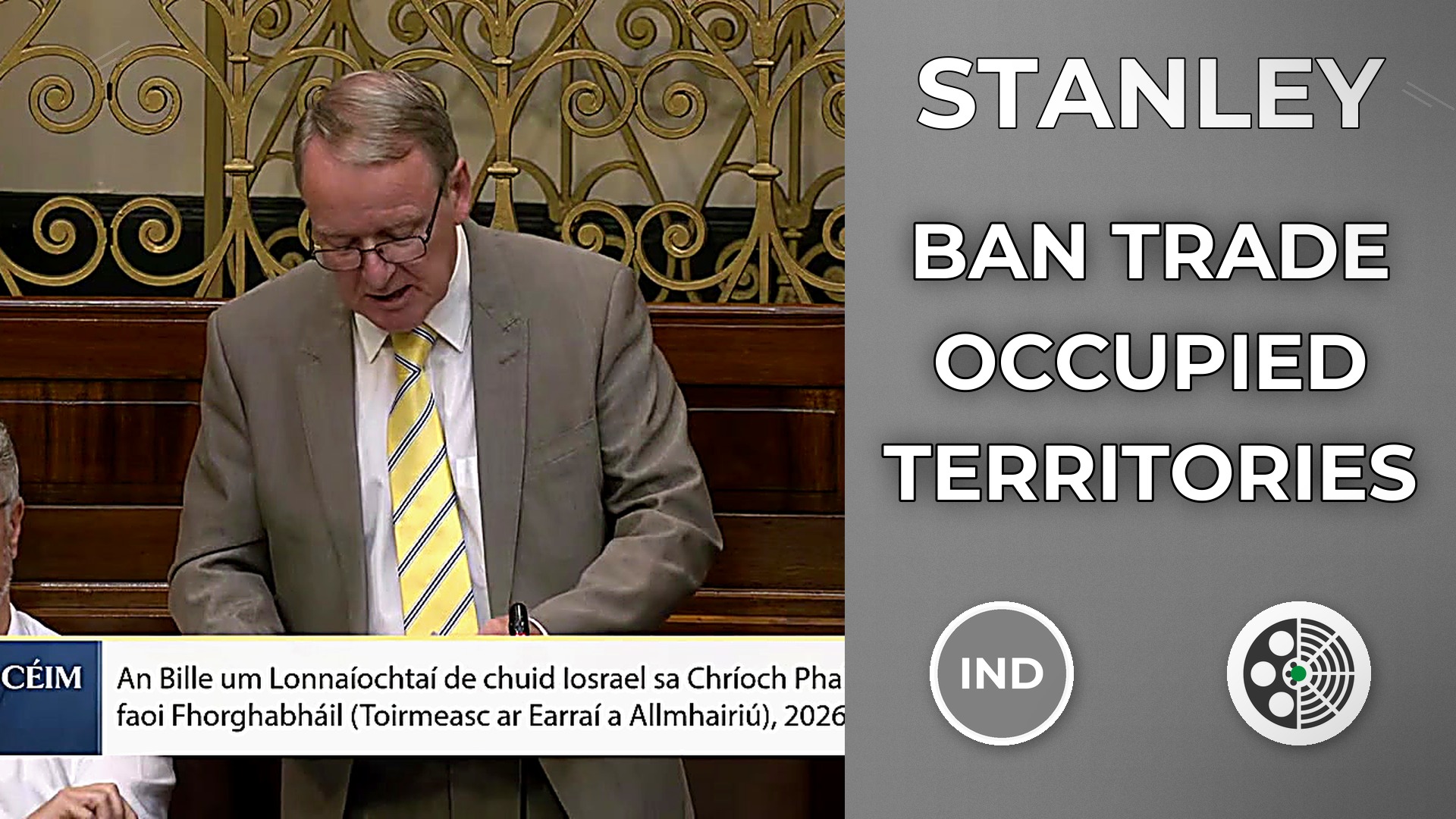 Brian Stanley: Ban Trade with Occupied Palestinian Territories