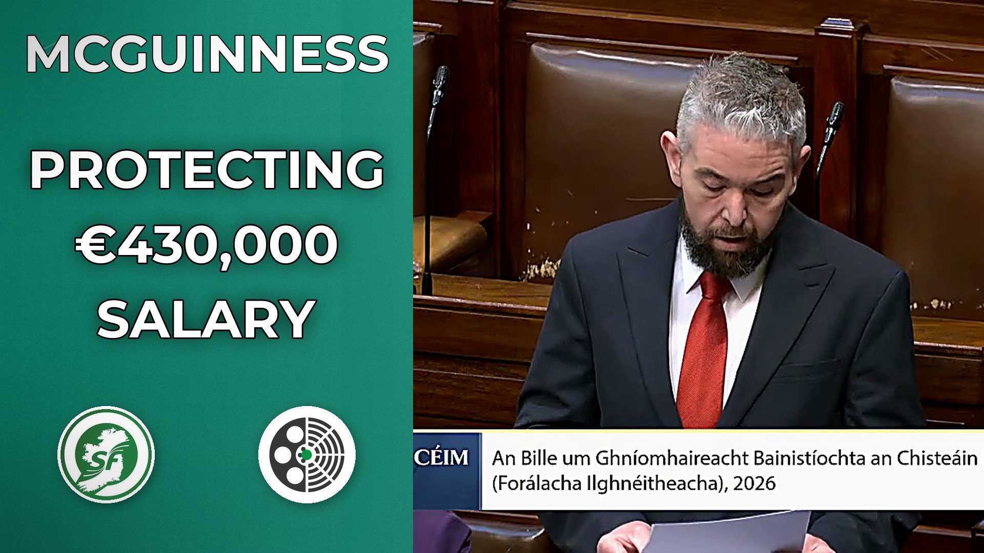 Conor D McGuinness: Demands Answers on €430,000 NAMA Pay