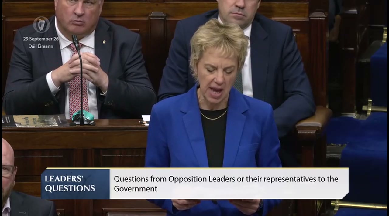 Ivana Bacik — frame from speech: Ivana Bacik: Parade Decision Risks Renewing Trauma (29.09.2026)
