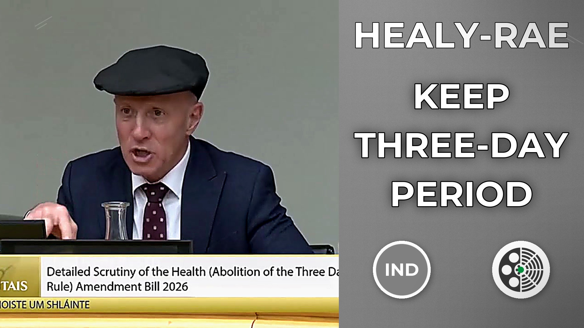 Michael Healy-Rae: Opposes Removing Three-Day Waiting Period