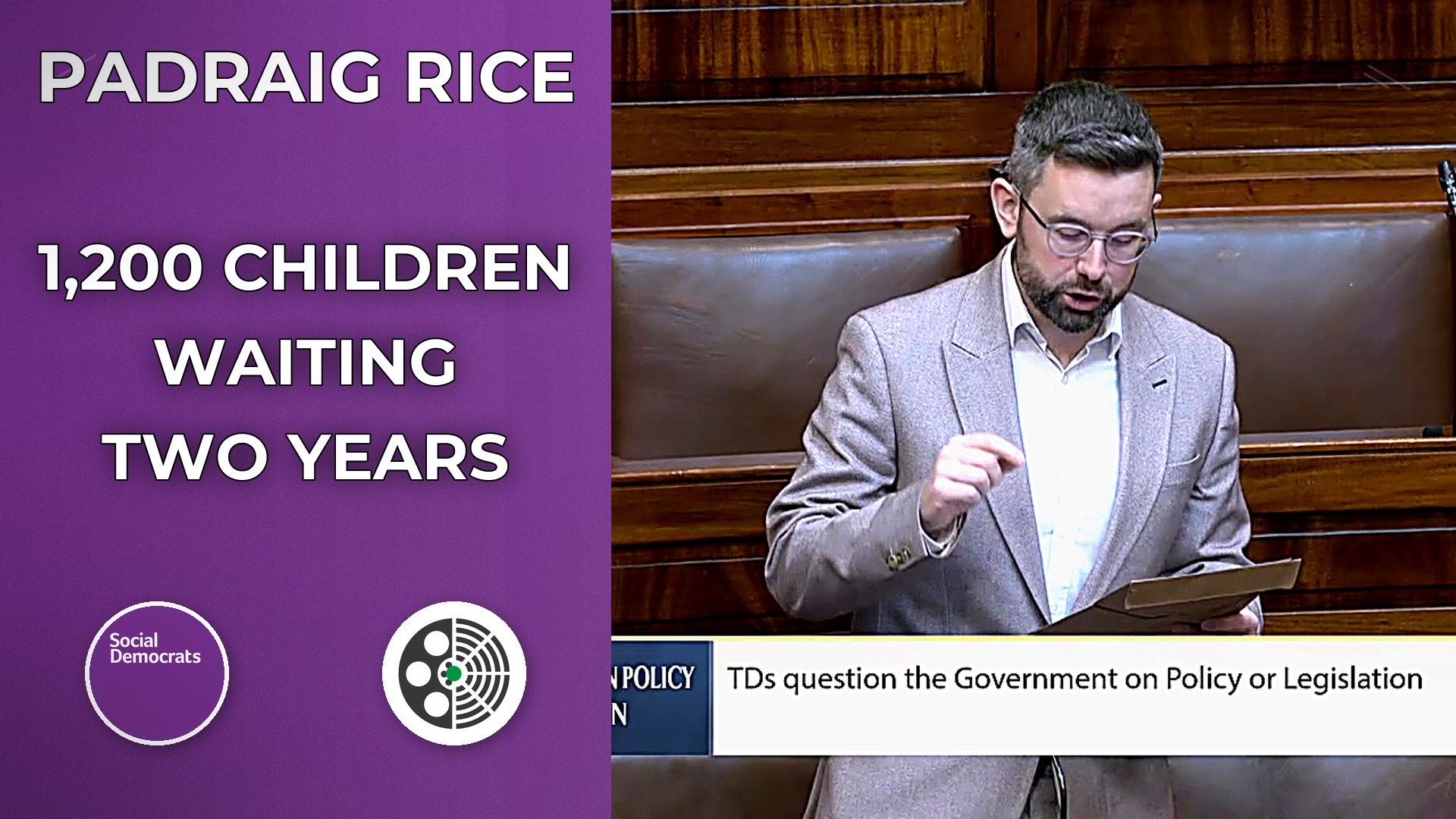 Pádraig Rice: 1,200 Children Waiting Two Years for Therapy