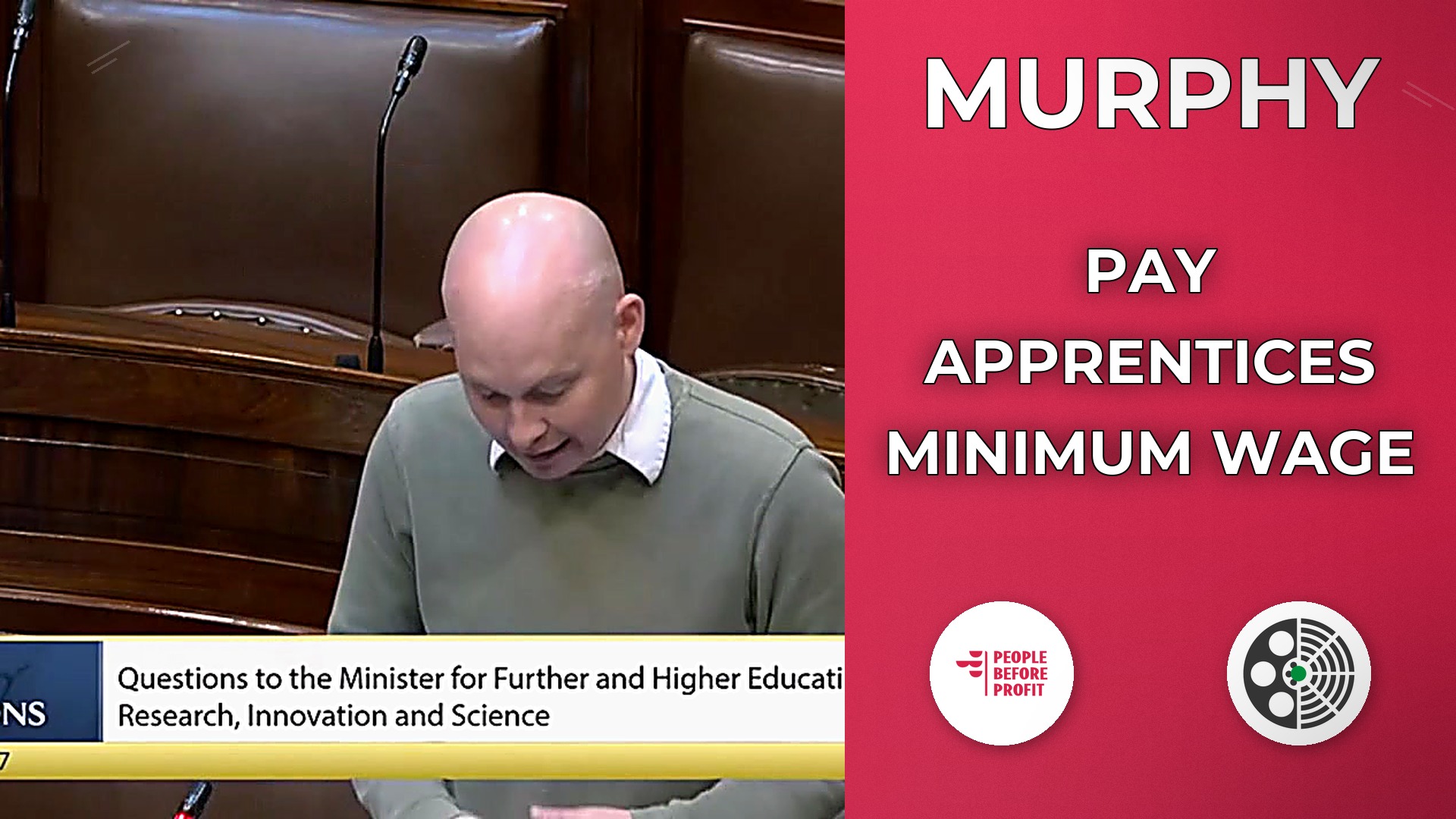 Paul Murphy demands minimum wage for apprentices