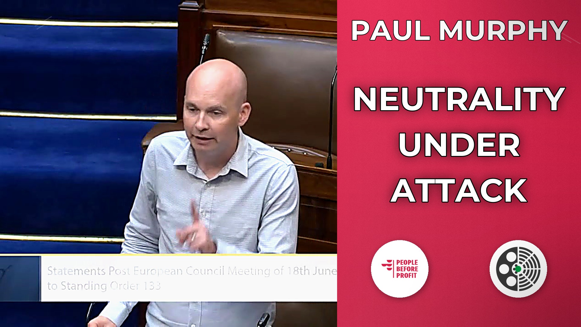 Paul Murphy: Neutrality Is Under Threat from Militarisation
