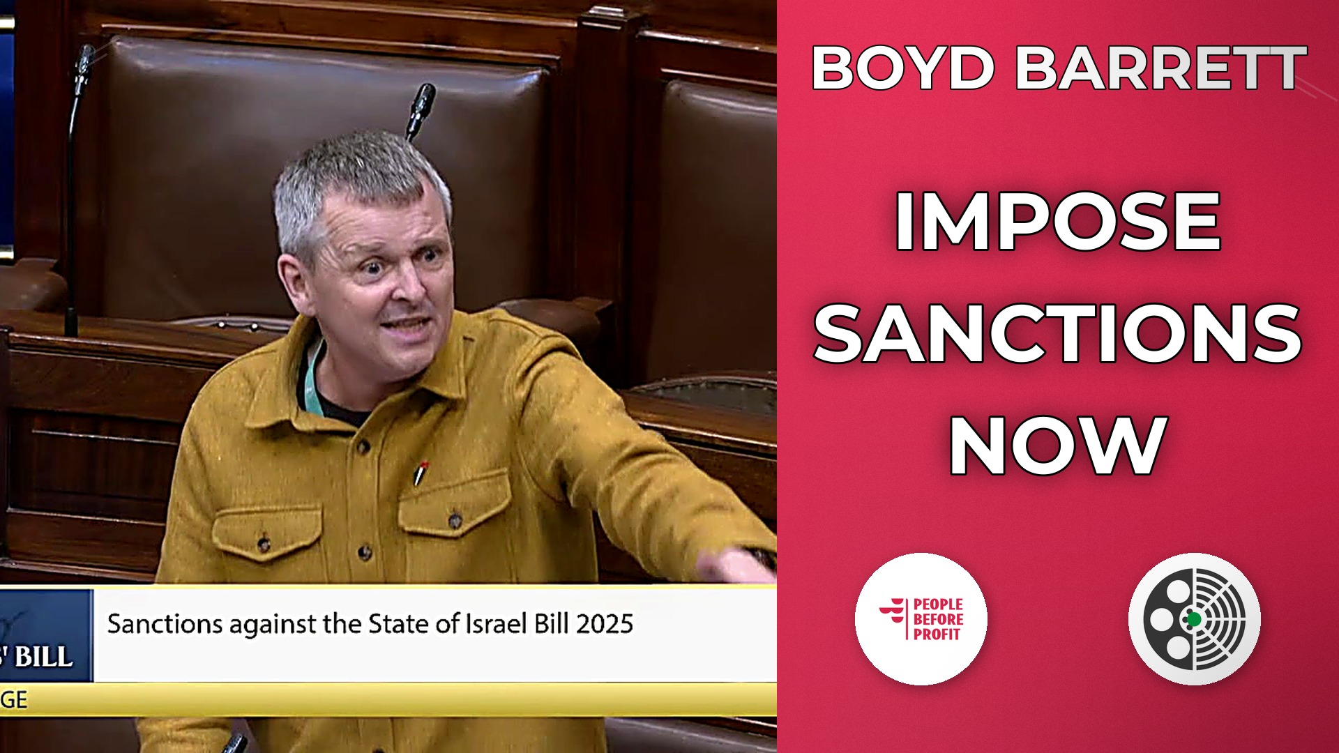 Richard Boyd Barrett: Pressure Builds for Sanctions on Israel