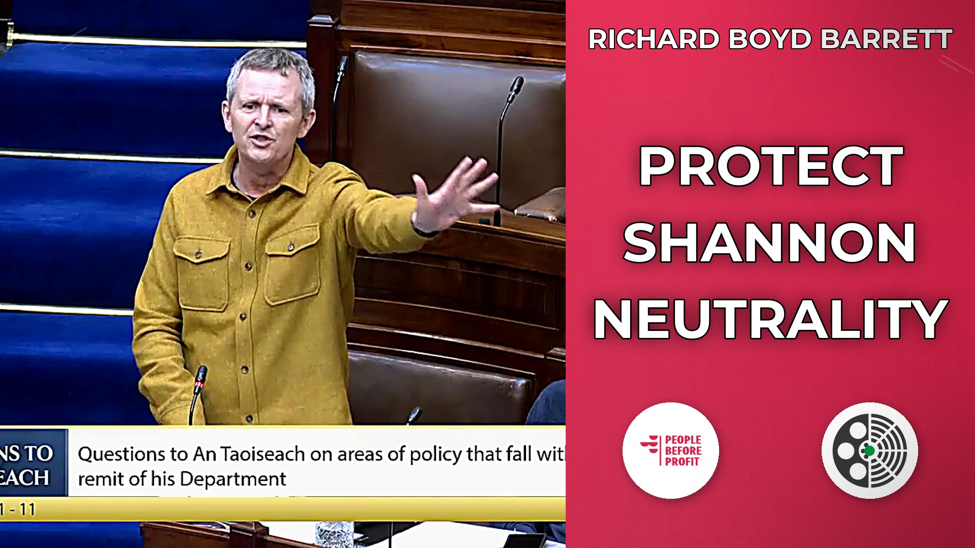Richard Boyd Barrett: Condemns War Threats, Defends Neutrality