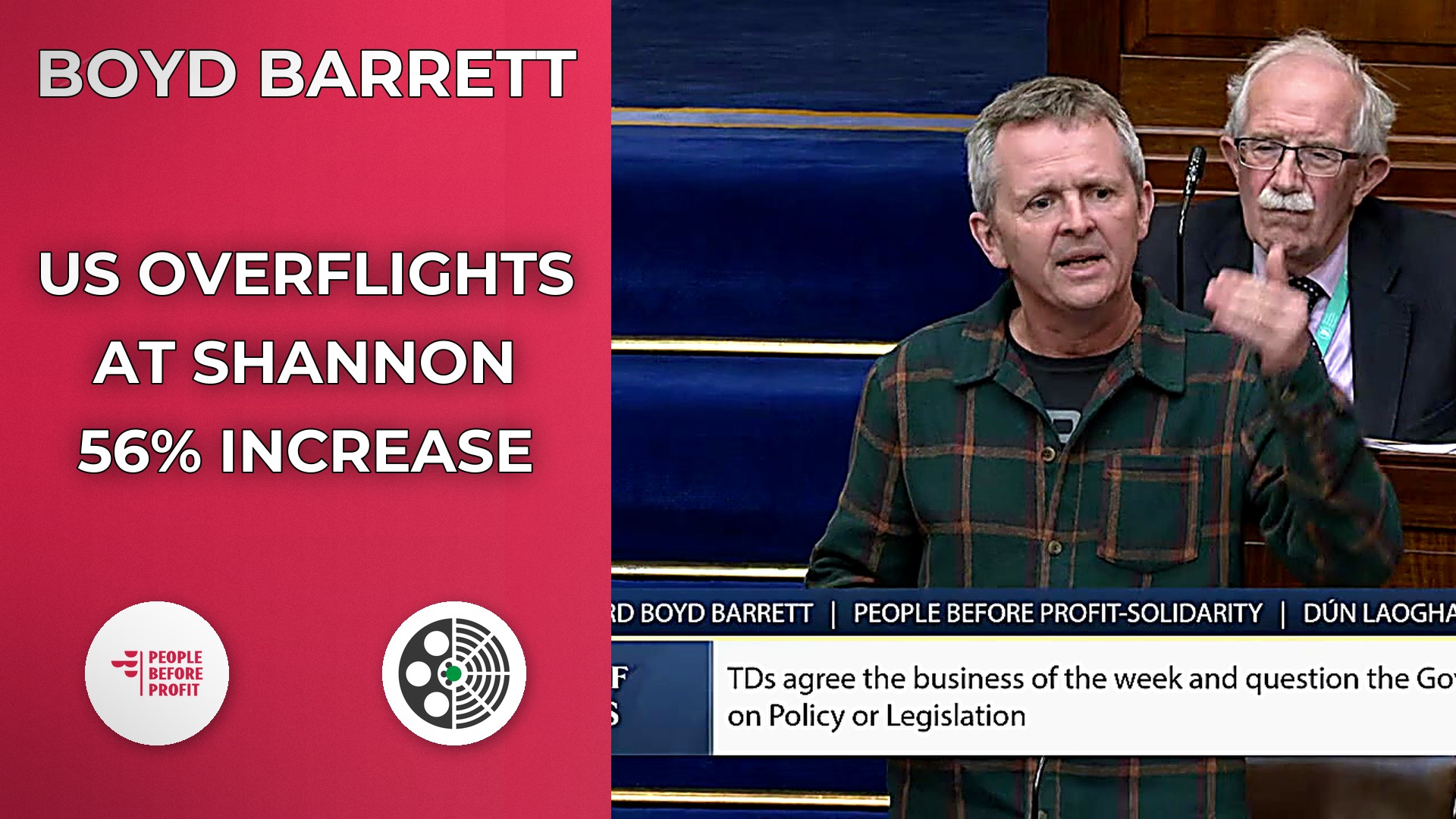 Richard Boyd Barrett Demands Answers on US Flights via Shannon