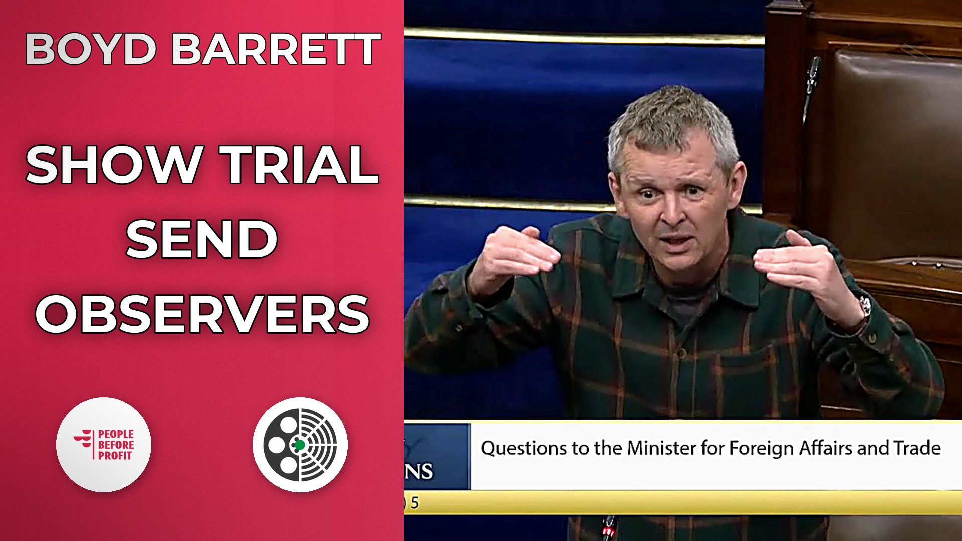 Richard Boyd Barrett: Demand for Observers at German Show Trial